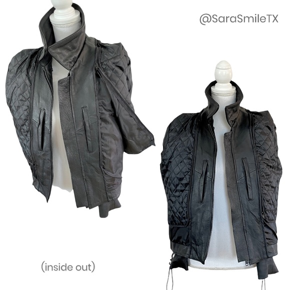 UNIK PREMIUM Genuine Leather Lace-Up Side Insulated Liner Motorcycle Jacket - Picture 13 of 16